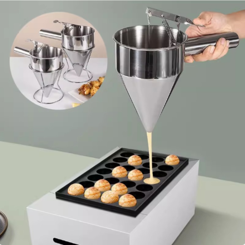 Kitchen Baking Utensil - 600/1200ML Stainless Steel Liquid Funnel Dispenser,
