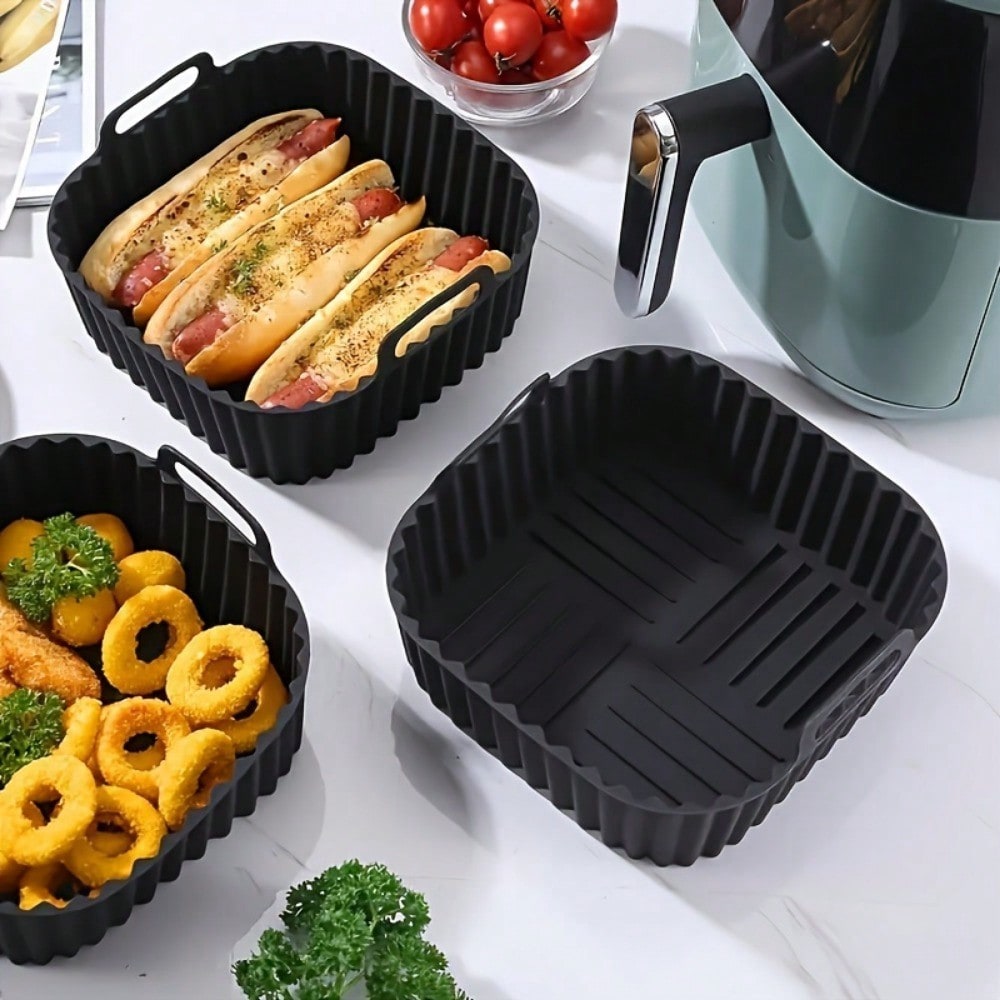 Kitchen Baking Paper - 1pc Reusable Silicone Air Fryer Liner,