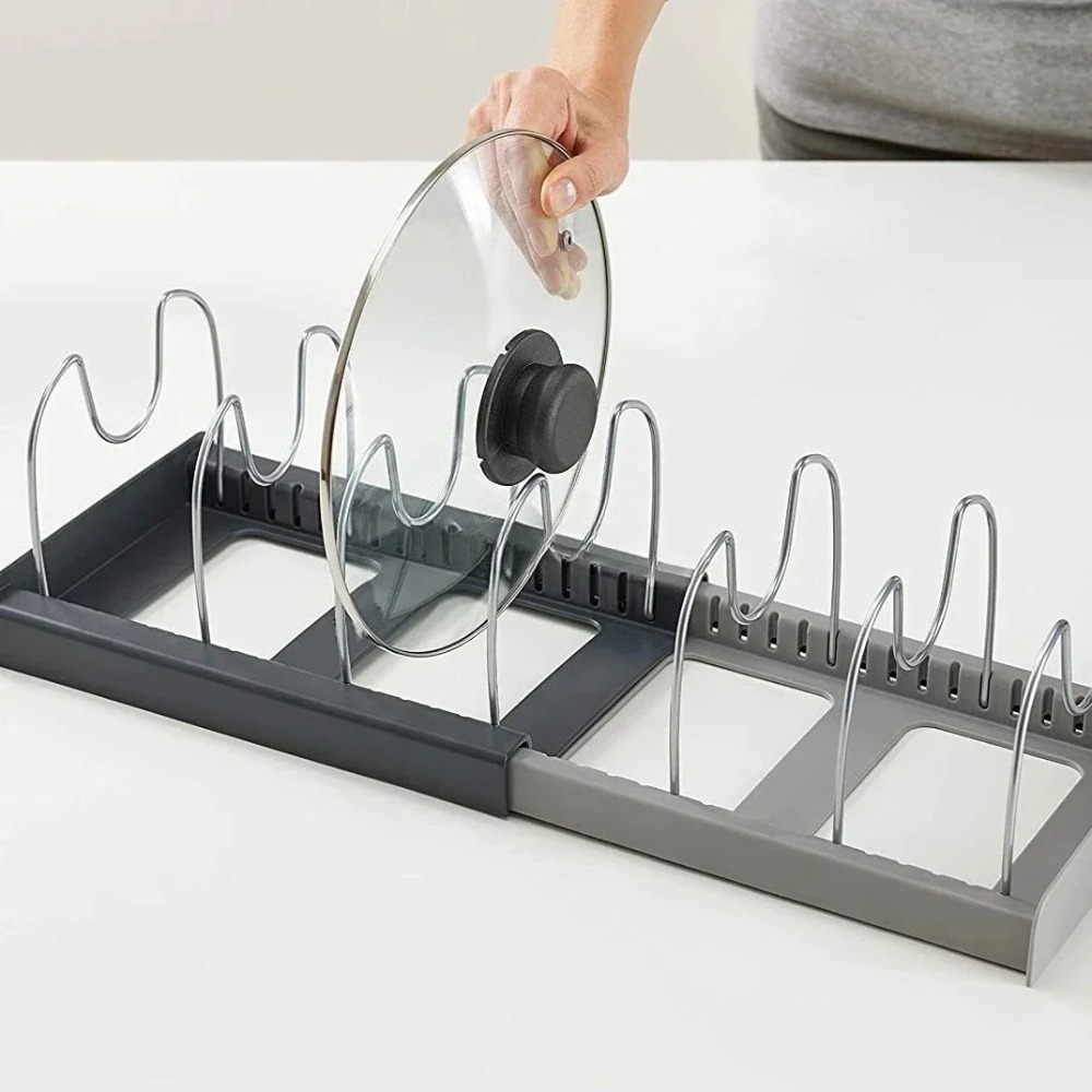 7-grid Telescopic Pot Rack,Pan - Kitchen Baking Pan Organizer review and price