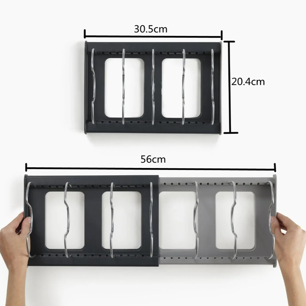 1Pc 7-grid Telescopic Pot Rack - Kitchen Baking Pan Organizer review and price