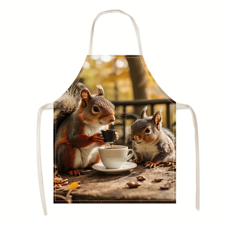 Linen Apron Squirrel Coffee Sc - Kitchen Baking Area Ideas review and price