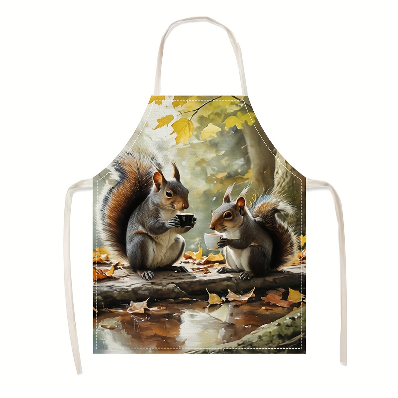 Linen Apron Squirrel Coffee Sc - Kitchen Baking Area Ideas review and price