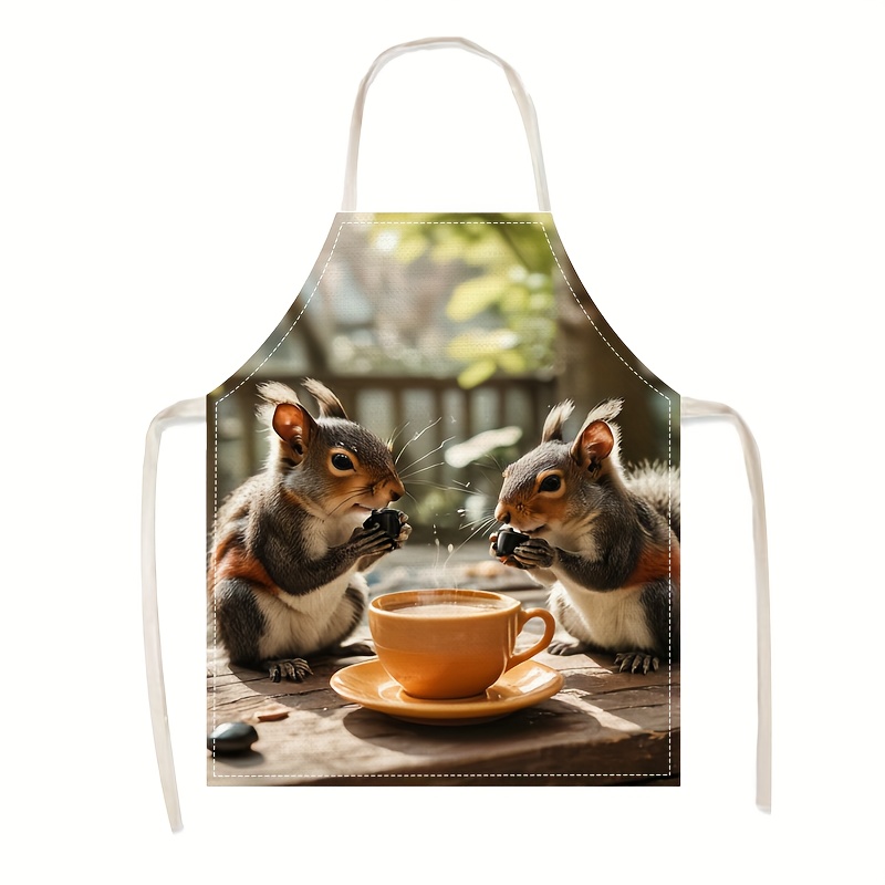 Linen Apron Squirrel Coffee Sc - Kitchen Baking Area Ideas review and price