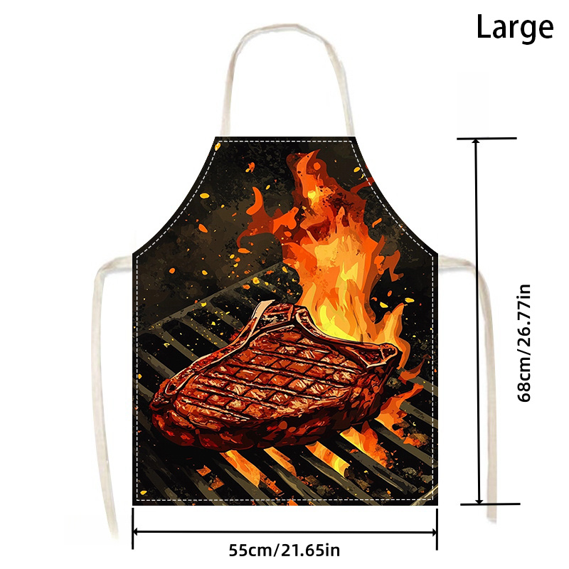 1pc BBQ Steak Apron with Flame - Kitchen Baking Area Ideas review and price