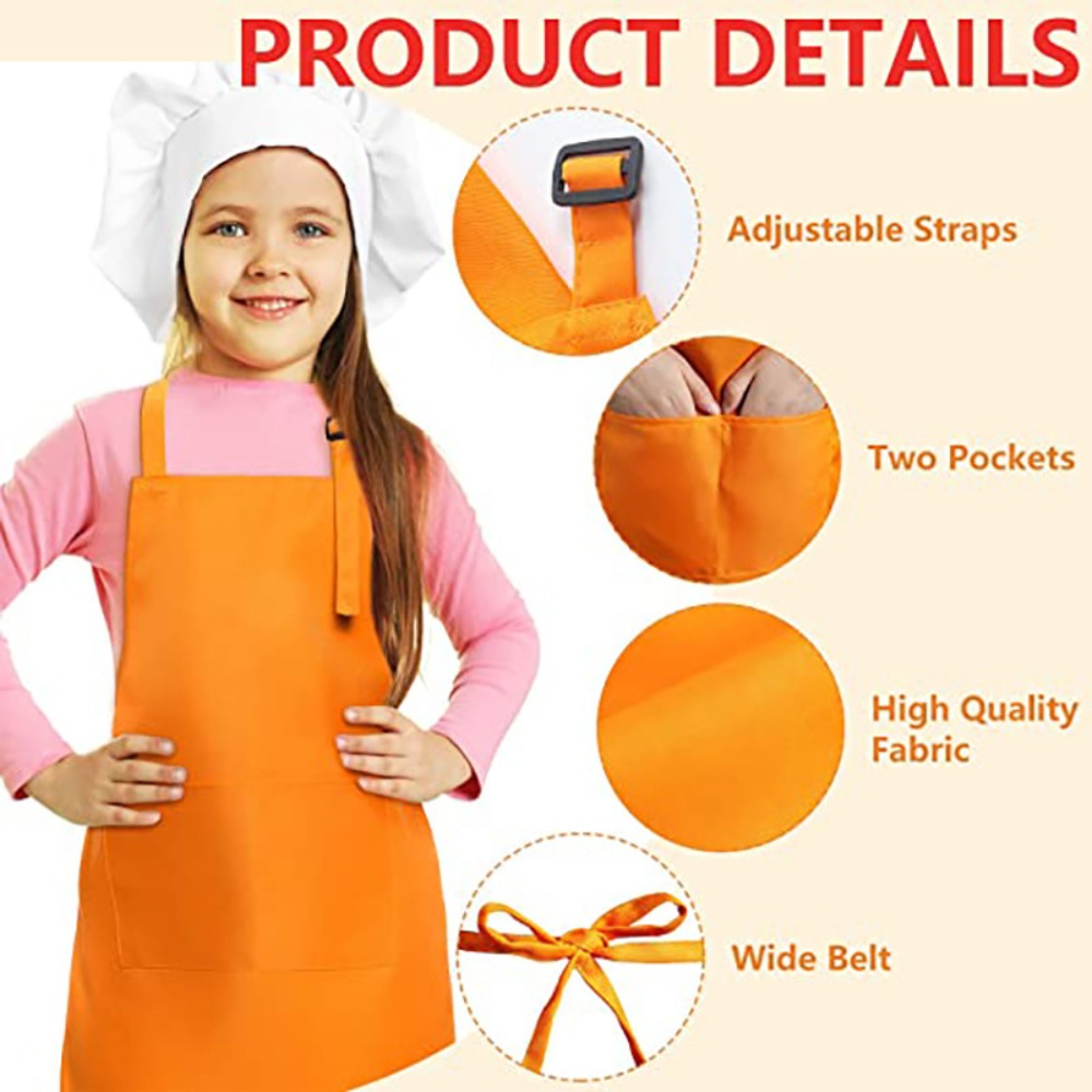 Children Chef Apron Front Pock - Baking Kitchen For Kids review and price